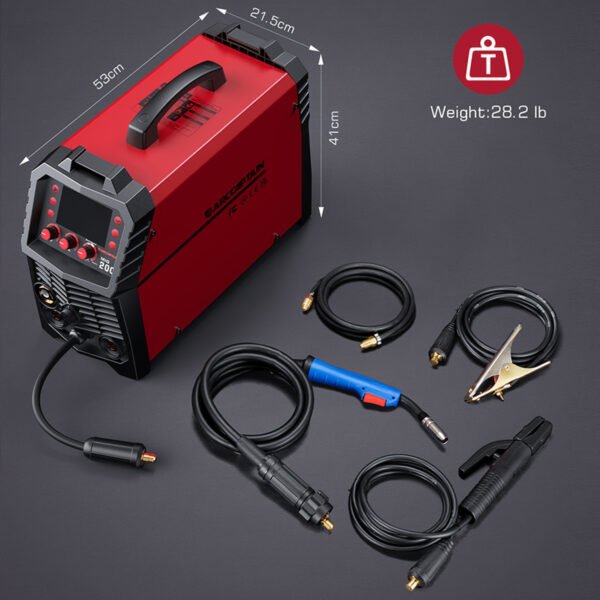 ARCCAPTAIN 6 In 1 200Amp MIG200 Welder Set, Multi Process Welding Machine, 110/220V Dual Voltage MIG Welding Machine, Support Gas MIG/Flux Core MIG/ARC/Lift TIG/Spot Welding/Spool Gun