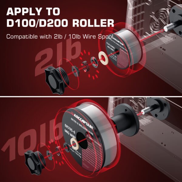 ARCCAPTAIN 6 In 1 200Amp MIG200 Welder Set, Multi Process Welding Machine, 110/220V Dual Voltage MIG Welding Machine, Support Gas MIG/Flux Core MIG/ARC/Lift TIG/Spot Welding/Spool Gun