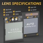 [Auto Darkening Welding Helmet] Solar Powered Auto Darkening Welding Helmet with Large 3.94" X 3.27" Viewing Screen, True Color Welding Hood, 4 Arc Sensor, Wide Shade 4-5/5-9/9-13