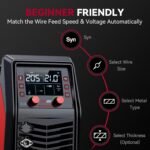 [6-in-1 MIG Welder] 6-in-1 MIG205 Pro MIG Welder | 205A Gas MIG/Gasless Flux MIG/MMA Stick/Lift TIG/Spot Welding/Spool Gun Aluminum Welding Machine, Professional Welder