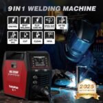 9in 1 MIG205MP MIG Welder 205A Plasma Cutter/Gas/Gasless MIG/Spool Gun/DC HF/Lift TIG/Clean/Stick Aluminum Welding Machine