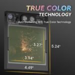 [Auto Darkening Welding Helmet] Solar Powered Auto Darkening Welding Helmet with Large 3.94" X 3.27" Viewing Screen, True Color Welding Hood, 4 Arc Sensor, Wide Shade 4-5/5-9/9-13