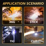 [Auto Darkening Welding Helmet] Solar Powered Auto Darkening Welding Helmet with Large 3.94" X 3.27" Viewing Screen, True Color Welding Hood, 4 Arc Sensor, Wide Shade 4-5/5-9/9-13