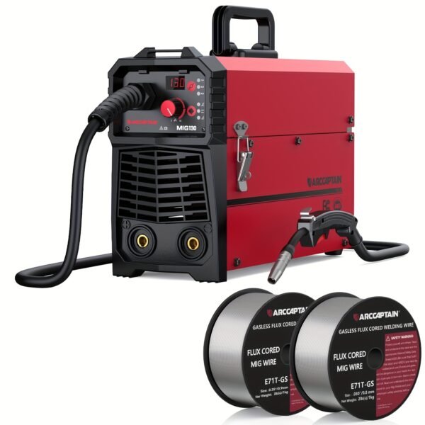 3 In 1 Welder MIG Welder 110V, 130Amp Machine Flux Core MIG/MMA/TIG, IGBTInverter Gasless Welder, Welding Machine With Synergic