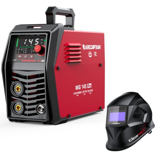 145A Flux Core MlG Welder 120V Welding Machine Gasless MlG Welder Flux MIG/MMA Stick/Lift TlG, 3 In 1 Welder Machine With Synergy, Portable Welder