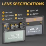 Large Viewing Screen Welding Helmet 1/1/1/1 Top Optical Clarity Auto Darkening Welding Hood 2 Arc Sensor 1/25000s Response Time True Color Weld Hood Helmet