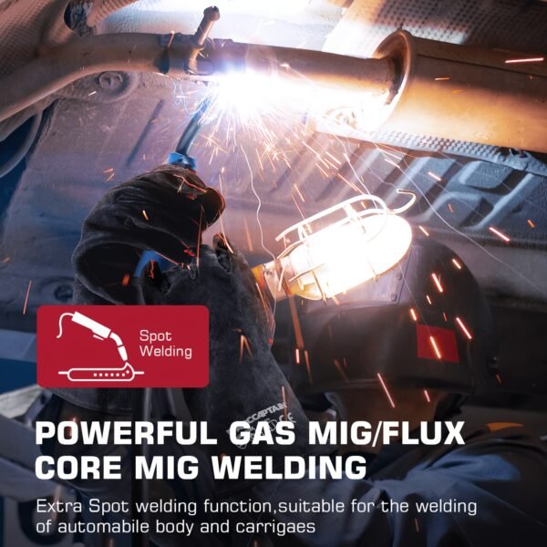 ARCCAPTAIN 6 In 1 200Amp MIG200 Welder Set, Multi Process Welding Machine, 110/220V Dual Voltage MIG Welding Machine, Support Gas MIG/Flux Core MIG/ARC/Lift TIG/Spot Welding/Spool Gun