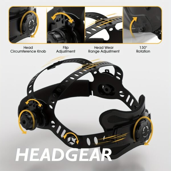 Large Viewing Screen Welding Helmet 1/1/1/1 Top Optical Clarity Auto Darkening Welding Hood 2 Arc Sensor 1/25000s Response Time True Color Weld Hood Helmet