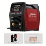 9in 1 MIG205MP MIG Welder 205A Plasma Cutter/Gas/Gasless MIG/Spool Gun/DC HF/Lift TIG/Clean/Stick Aluminum Welding Machine
