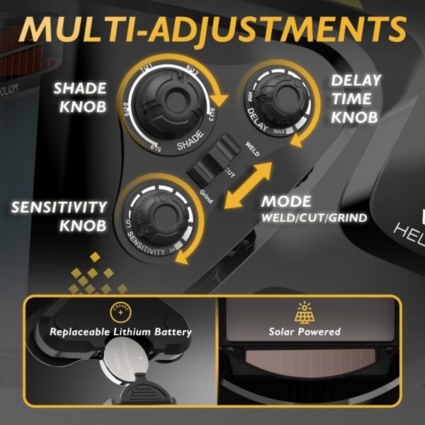 TOUCHAR Auto-Darkening Welding Helmet with Large 3.94" x 3.66" Viewing Screen, Solar-Powered, True Color Display, Durable PP Material - Ideal for TIG & MIG Stick Welders, Features 4 Arc Sensors & Wide Shade Range (4-5/5-9/9-13), Protective Headgear | Modern Welding Helmet | Durable Pp Helmet, Welding Accessories