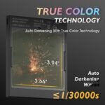 TOUCHAR Auto-Darkening Welding Helmet with Large 3.94" x 3.66" Viewing Screen, Solar-Powered, True Color Display, Durable PP Material - Ideal for TIG & MIG Stick Welders, Features 4 Arc Sensors & Wide Shade Range (4-5/5-9/9-13), Protective Headgear | Modern Welding Helmet | Durable Pp Helmet, Welding Accessories