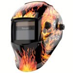 Large Viewing Screen Welding Helmet 1/1/1/1 Top Optical Clarity Auto Darkening Welding Hood 2 Arc Sensor 1/25000s Response Time True Color Weld Hood Helmet