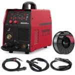 6-in-1 200A MIG Welder Multiprocess Welder - Gas/Flux Core/MIG/Lift TIG/Stick/Spool Gun/Spot Welding, 110V/220V Dual Voltage Industrial Welding Machine with Digital Control Panel & Safety Features for Professional Workshops