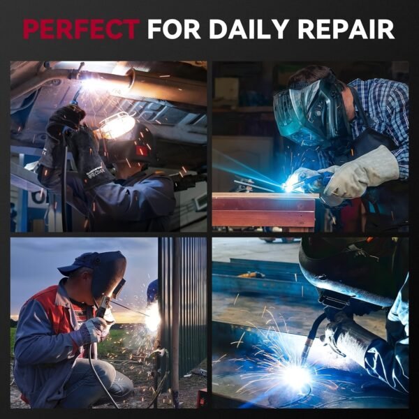 [6-in-1 MIG Welder] 6-in-1 MIG205 Pro MIG Welder | 205A Gas MIG/Gasless Flux MIG/MMA Stick/Lift TIG/Spot Welding/Spool Gun Aluminum Welding Machine, Professional Welder