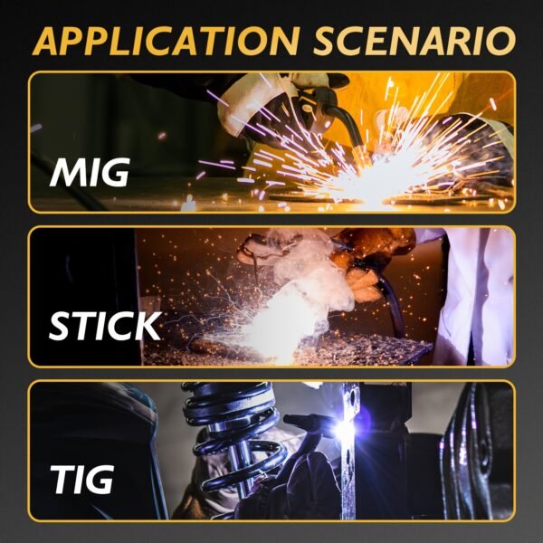 Large Viewing Screen Welding Helmet 1/1/1/1 Top Optical Clarity Auto Darkening Welding Hood 2 Arc Sensor 1/25000s Response Time True Color Weld Hood Helmet