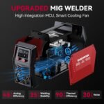 [6-in-1 MIG Welder] 6-in-1 MIG205 Pro MIG Welder | 205A Gas MIG/Gasless Flux MIG/MMA Stick/Lift TIG/Spot Welding/Spool Gun Aluminum Welding Machine, Professional Welder